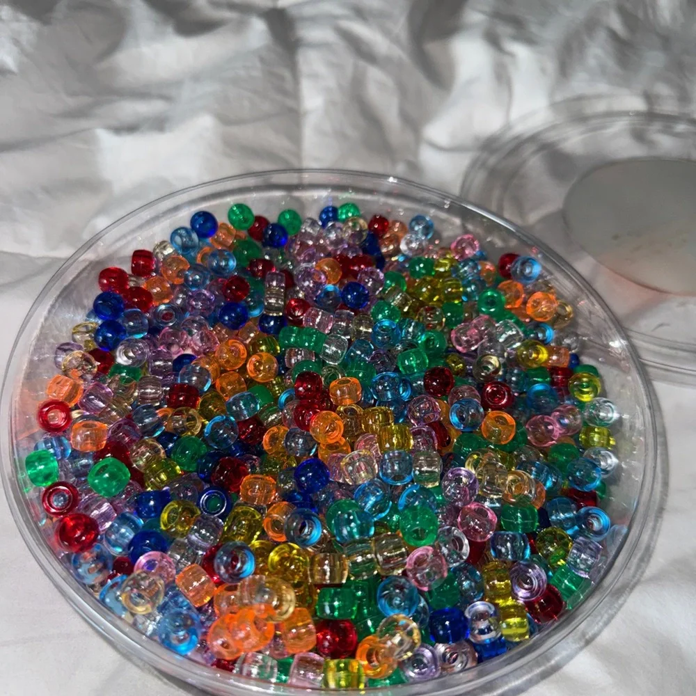 OPENED Bead Landing 1lb Assorted Pony Beads - Multi-Color Translucent